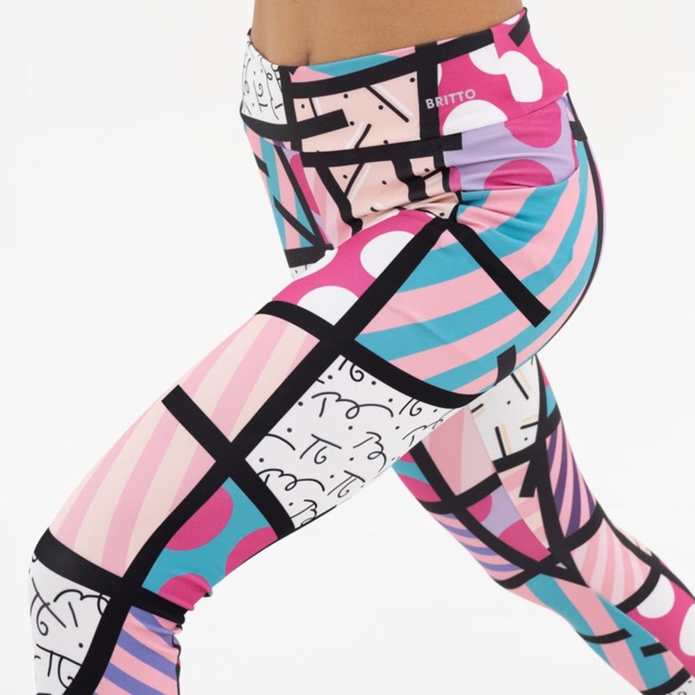 NWT Britto Geometric Patterned Leggings Sz S